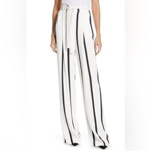 Equipment Evonne Striped Satin Wide-Leg Trousers